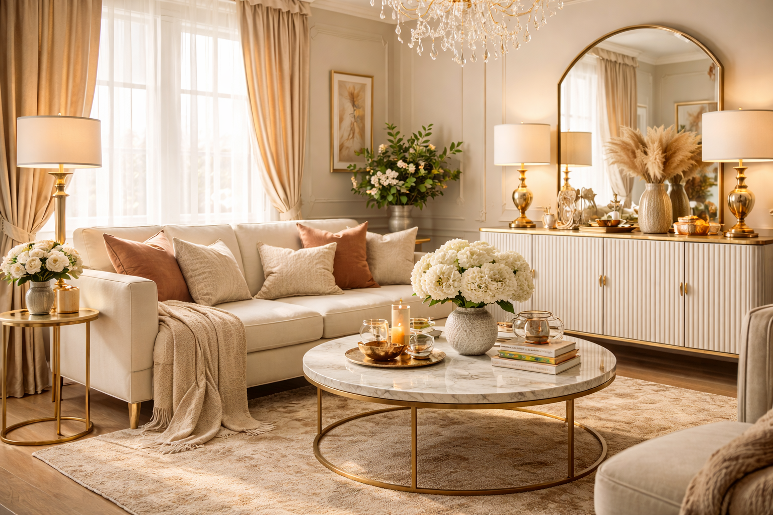 Cozy modern home decor and kitchen setup